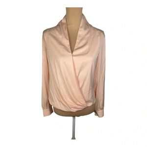 ✨BeBe Wrap Front Pale Peach Blouse Small